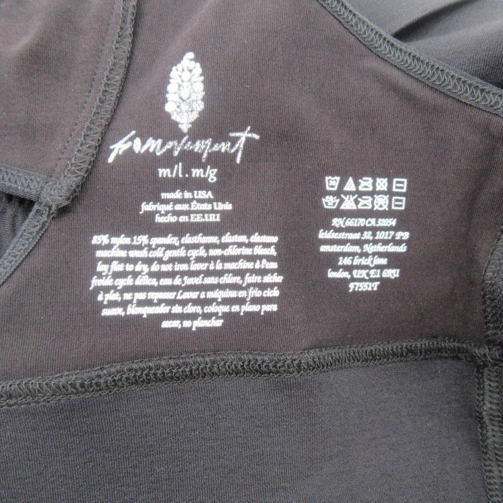 Free People Movement Good Karma Logo Sports Bra Top Women's Size M/L Black NEW - Picture 6 of 9